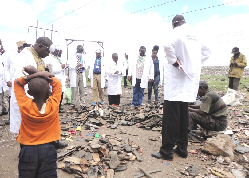 ISWM Participants  at a shoe recovery site in Dandora dumpsite